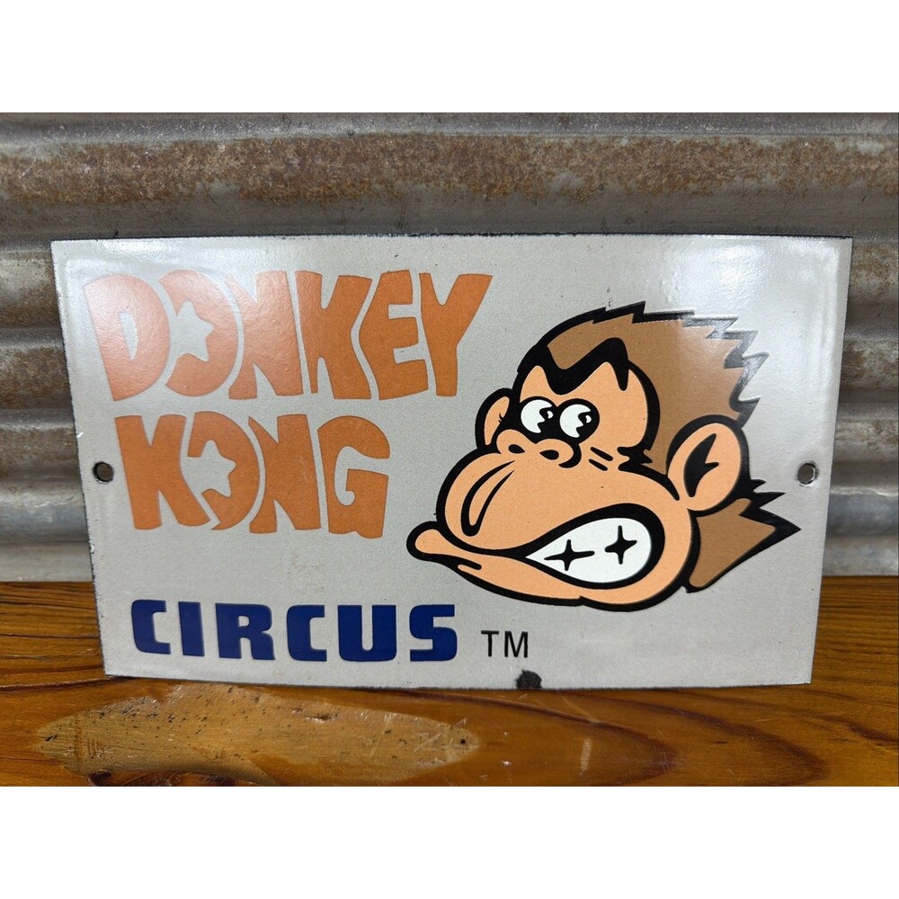 Donkey Kong Nintendo Sign Porcelain 10" Donkey Kong Circus